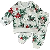 HonestBaby Unisex-baby 2-Pack Crewneck Sweatshirt and Sweatpant Set 100% Organic Cotton for Toddler, Baby Boys, Girls