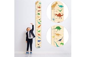 GADNIA Wooden Growth Chart for Kids | Dinosaur Room Decor for Boys & Girls, Custom Height Measurement Wall Chart Ruler | Kids Bedroom, Playroom, Child's Room, Nursery Decor Decoration Wall Art