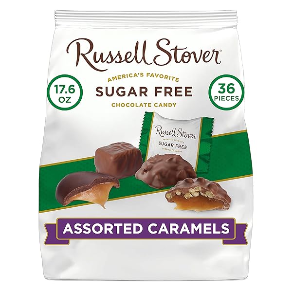 RUSSELL STOVER SUGAR-FREE ASSORTED CHOCOLATE CARAMELS, 1.1 POUND (PACK OF 1)