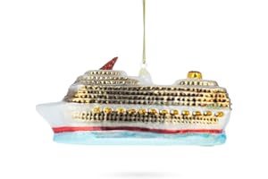 BESTPYSANKY Cruise Ship Blown Glass Christmas Ornament