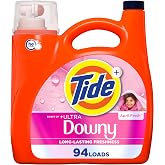 Tide Plus Boost of Ultra Downy Liquid Laundry Detergent, April Fresh Scent, 132 fl oz, 94 Loads, Laundry Detergent Liquid with Long-Lasting Freshness