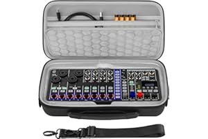 GEEKRIA Hard Shell Travel Case Compatible with Zoom LiveTrak L6max / L6max Digital Mixer, Audio Mixer Carrying Bag (Dark Gray)