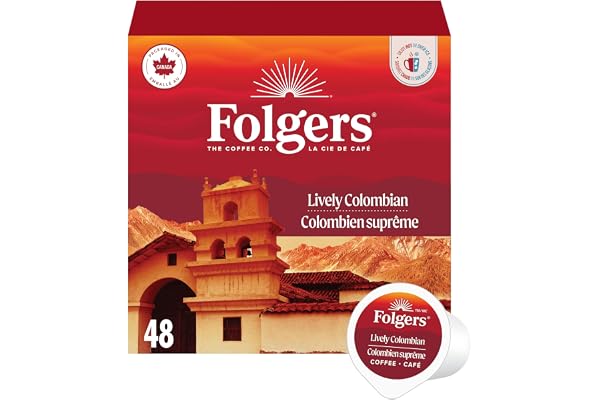 Folgers Lively Colombian Medium Roast Single Origin Coffee Pods, Single Serve One Cup Pods made with Arabica Beans for Hot or