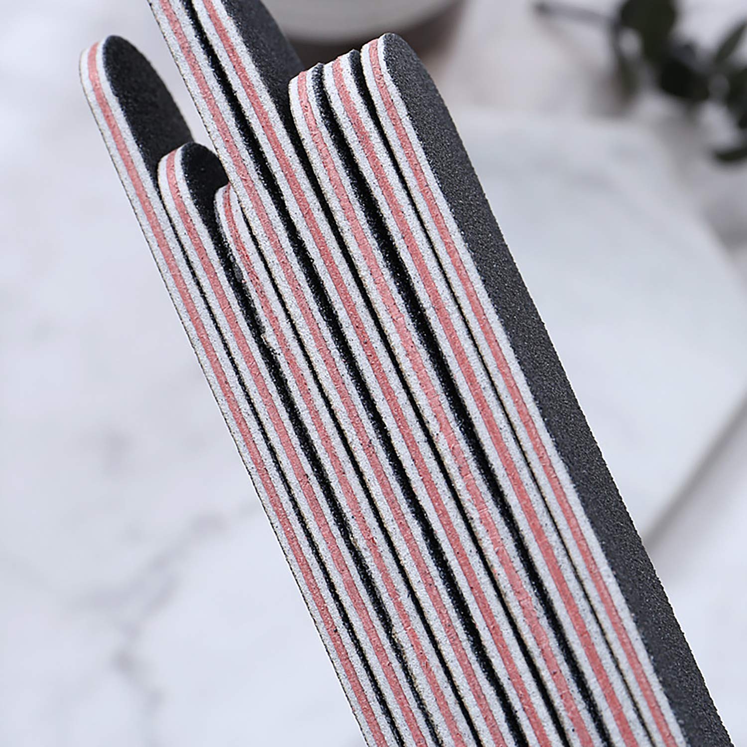 Nail File 10 PCS Professional Double Sided 100/180 Grit Nail Files Emery Board Black Manicure Pedicure Tool and Nail Buffering Files : Beauty