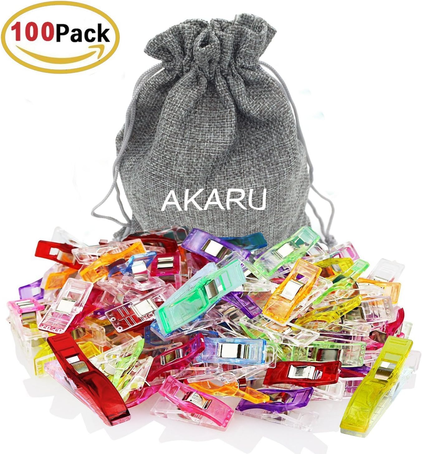 Sewing Craft Clips - Multipurpose100PCS(75Small+25large)Assorted Color Plastic Clip for Sewing, Use as Quilting Binding Clips, Blinder, Paper Clips, Quilt Supplies Fabric Clip (75 Small + 25 large)