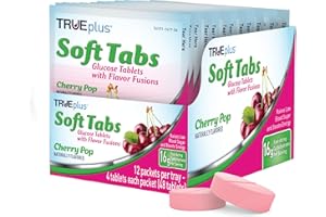 TRUEplus® Soft Tabs Glucose Tablets – 12 Packs – 48 tabs (Cherry Pop)