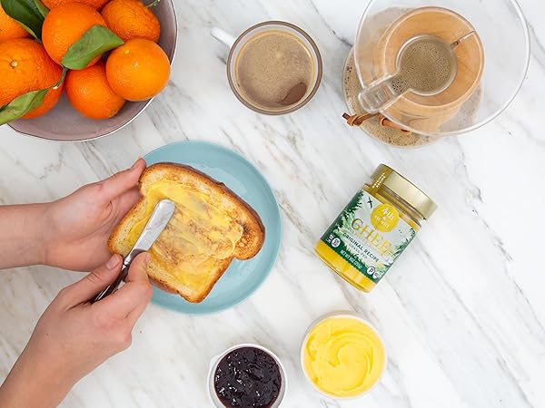 4TH & HEART ORIGINAL GRASS-FED GHEE, CLARIFIED BUTTER, KETO, PASTURE RAISED, LACTOSE AND CASEIN FREE, CERTIFIED PALEO (16 OUNCES)