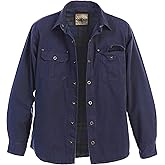 Gioberti Men's 100% Cotton Brushed and Soft Twill Shirt Jacket with Flannel Lining