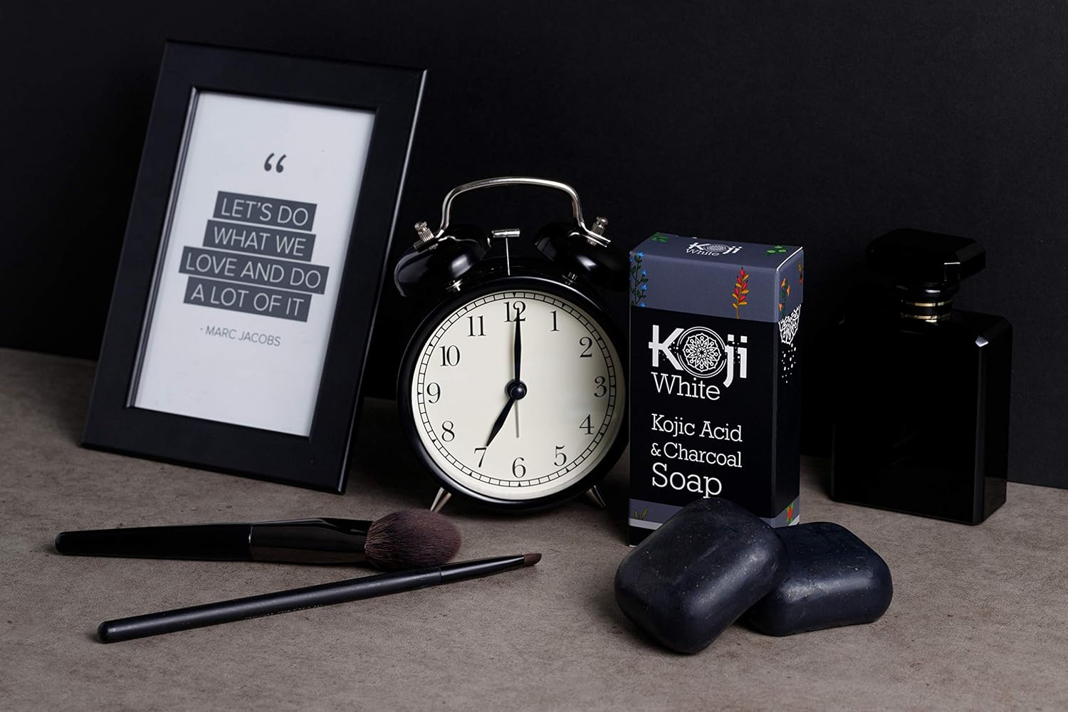 Koji White Kojic Acid & Charcoal Black Soap (2.82 oz / 2 Bars) - Brightening & Smoothing for Facial & Body - All Skin Type: Beauty