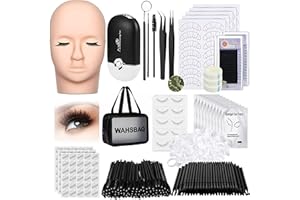 139 Pieces Eyelash Practice Kit Lash Kit for Eyelash Extension USB Air Conditioning Blower False Eyelash Mannequin Head Eye L