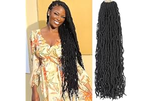 ALRENCE Faux Locs Crochet Hair Soft Locs 30 Inch 7 Packs Long Black Crochet Locs For Natural Butterfly Locs Crochet Hair For Women Goddess Locs Synthetic Pre looped Crochet Braids (30 Inch (Pack of 7), 1B#)