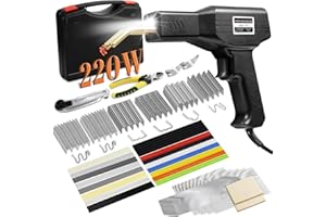 MIOTORIO 220w Plastic Welder,Upgraded 2 in 1 Plastic Welding Kit,Plastic Repair Kit 1000pcs Hot Staples & 92pcs Plastic Welding Rods for Car Bumper Plastic Crack Repair(Black)