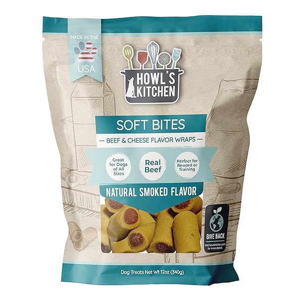 HOWL’S KITCHEN BEEF AND CHEESE FLAVOR WRAPS, 12...