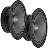 PRV AUDIO 6.5 Midrange Speakers Pair 6MR200A-4, 200 Watts, 4 Ohm Shallow Mount Car Audio Slim Speaker, 1.5 in Voice Coil, Compact for Doors (2 Speakers)