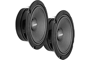 PRV AUDIO 6.5 Midrange Speakers Pair 6MR200A-4, 200 Watts, 4 Ohm Shallow Mount Car Audio Slim Speaker, 1.5 in Voice Coil, Compact for Doors (2 Speakers)