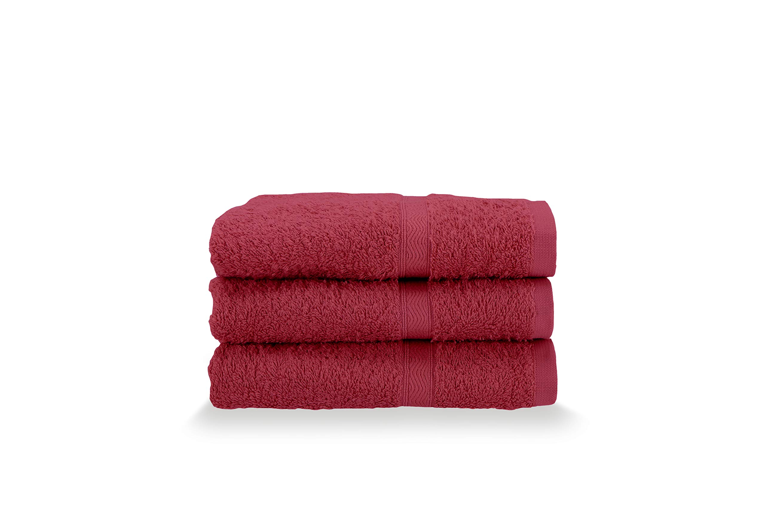 Gabel Guest Towels, Pure Cotton Hydrophilic Sponge, 40 x 60 cm, Bordeaux, Set of 3