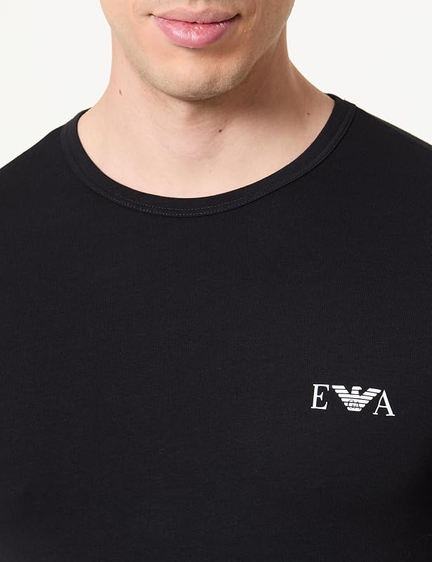 Herren T-Shirt Bold Monogram 2-Pack Rundhals T-Shirt, schwarz/schwarz, M