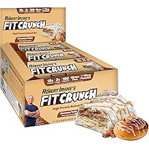 FITCRUNCH Snack Size Protein Bars, 6-Layer Baked Bar, 3g of Sugar &amp; Soft Cake Core (9 Bars, Cinnamon Twist)