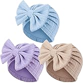 AQOKKA Newborn Baby Girl Hats with Bow Toddler Infant Beanie Cap Newborn Hospital Hats for Baby Girl Kid 0-12 Months