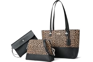 BROMEN Women Handbags Leather Tote Purses and Handbags Top Handle Shoulder Bag 3pcs Set