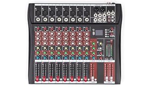 DNYSYSJ 8 Channel Audio Mixer, Bluetooth Studio Mixer Audio DJ Sound Board Controller with USB, Sound Mixer Console Mixing Board for Professional and Beginners (8 Channel)