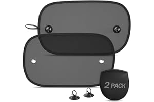DIZA100 Car Sun Shade, 2 Pack Window Shade for Baby Universal Cling Sunshade for Side Window Sun Glare and UV Protection for Kids/Adults/Pets - 20''x12'' Fits 98% Cars(Suction Cup Stick)