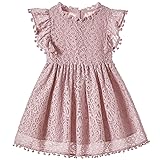 Niyage Toddler Girls Elegant Lace Pom Pom Flutter