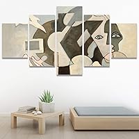 SIGNWIN 5 Panel Canvas Wall Art Abstract Painting with Dove for Home Decorations Ready to Hang - 60