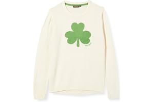 CARROLLS IRISH GIFTS Other Brands Round Neck Ireland Kids Sweater with Fluffy Shamrock, Cream Colour, 11-12 Years
