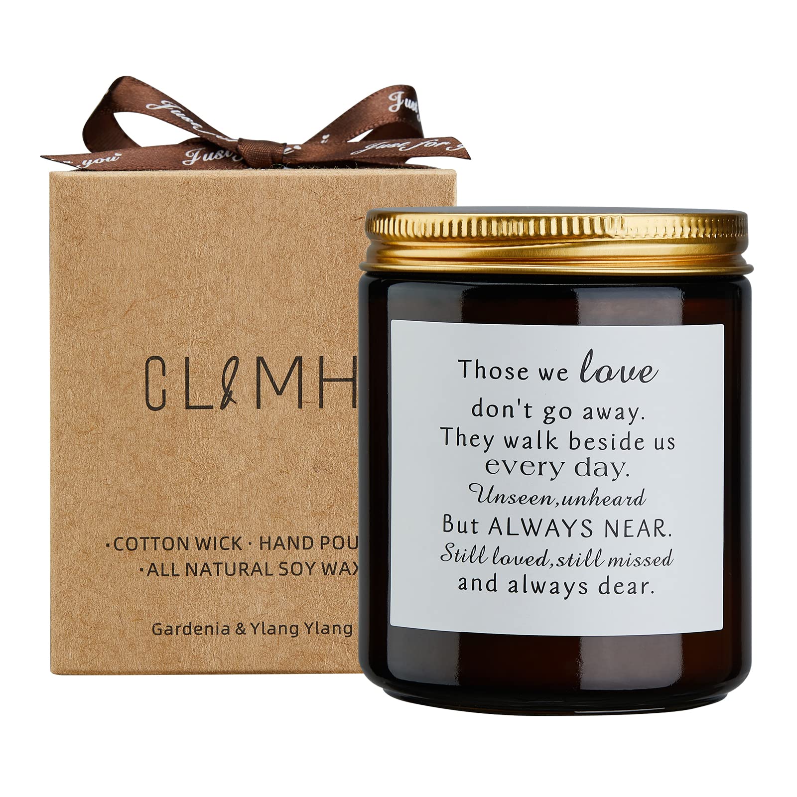 Scented Candles Gardenia & Ylang Ylang Memorial Gifts for Loss of Loved One Sympathy Gift Bereavement/Condolences/Grief Gifts-Remembrance for Deceased Bereavement Keepsake (Gardenia & Ylang Ylang)