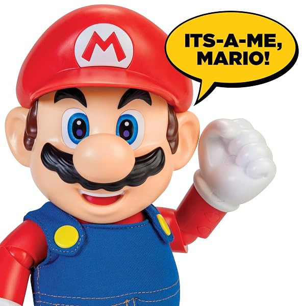 SUPER MARIO IT’S-A ME, MARIO! COLLECTIBLE ACTION FIGURE, TALKING POSABLE MARIO FIGURE, 30+ PHRASES AND GAME SOUNDS – 12 INCHES TALL!