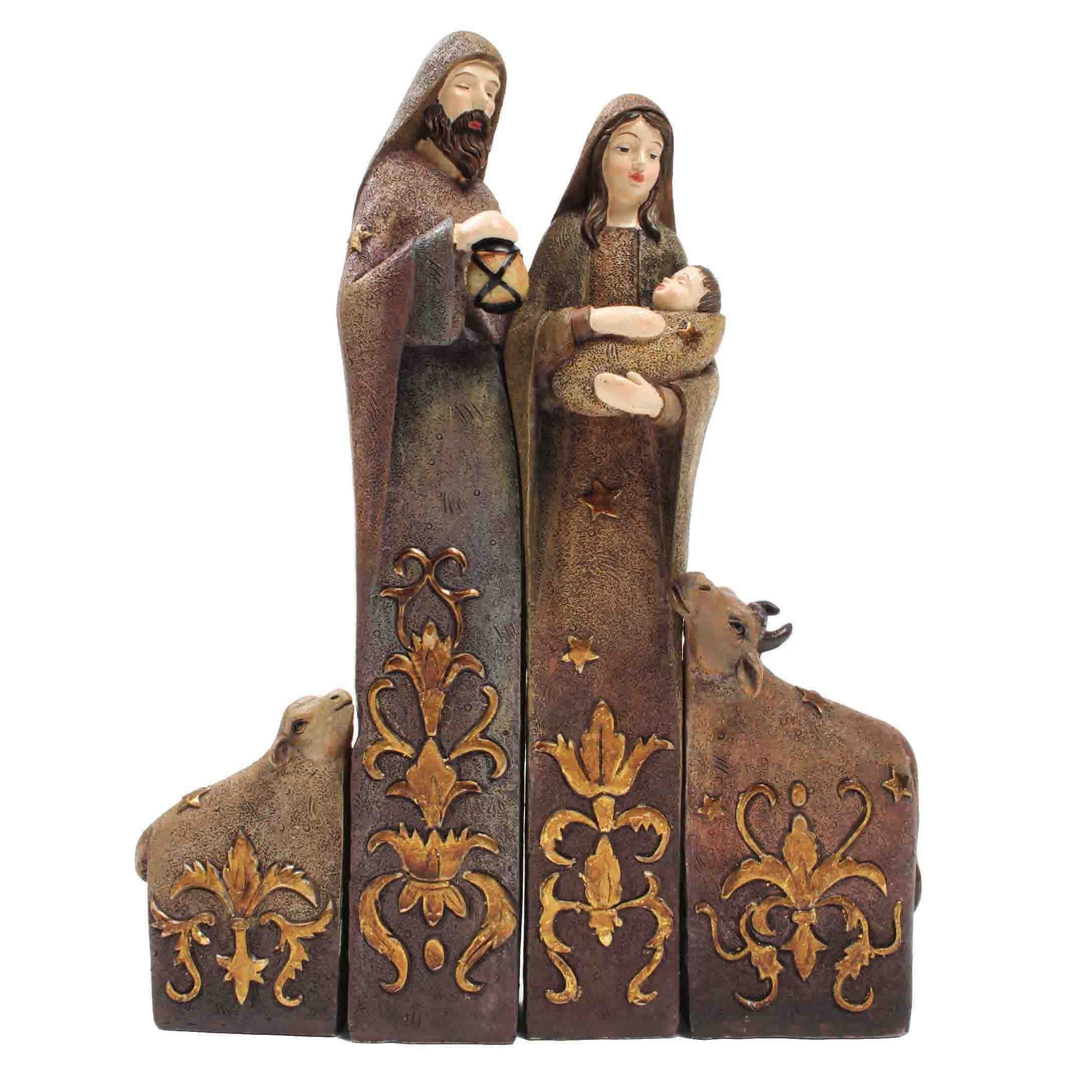 10" Nativity Set with cow & sheep (4 piece) KCC001