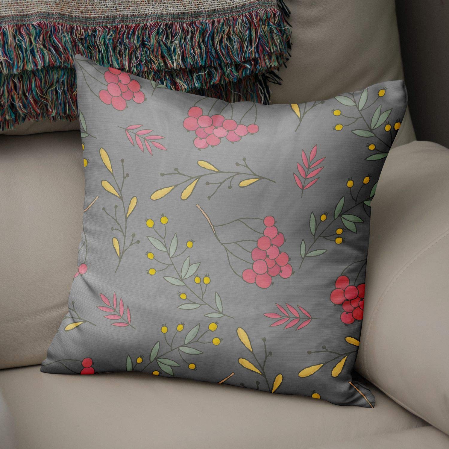 Bonamaison Decorative Cushion Cover Random Pattern, Throw Pillow Covers, Home Decorative Pillowcases for Livingroom, Sofa, Bedroom, Size:43X43 Cm - Designed and Manufactured in Turkey