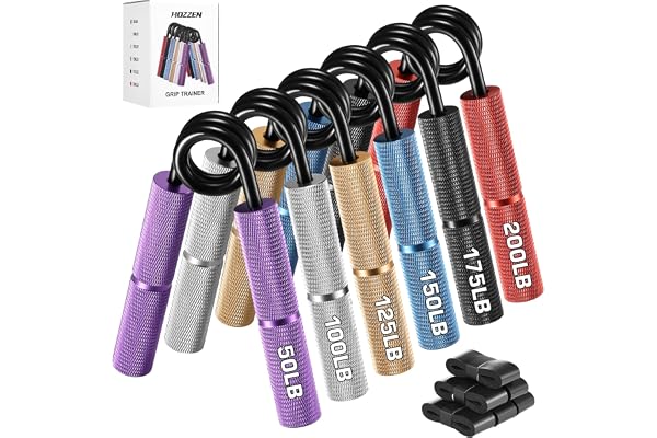 Hozzen Grip Strength Trainer, 6 Pack Grip Strength Trainer Set, No Slip Hand Grip Strengthener, Wrist Forearm Strengthener wi