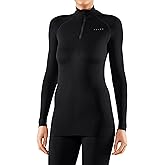 FALKE Women's Maximum Warm Zip Base Layer Top, 1 Piece