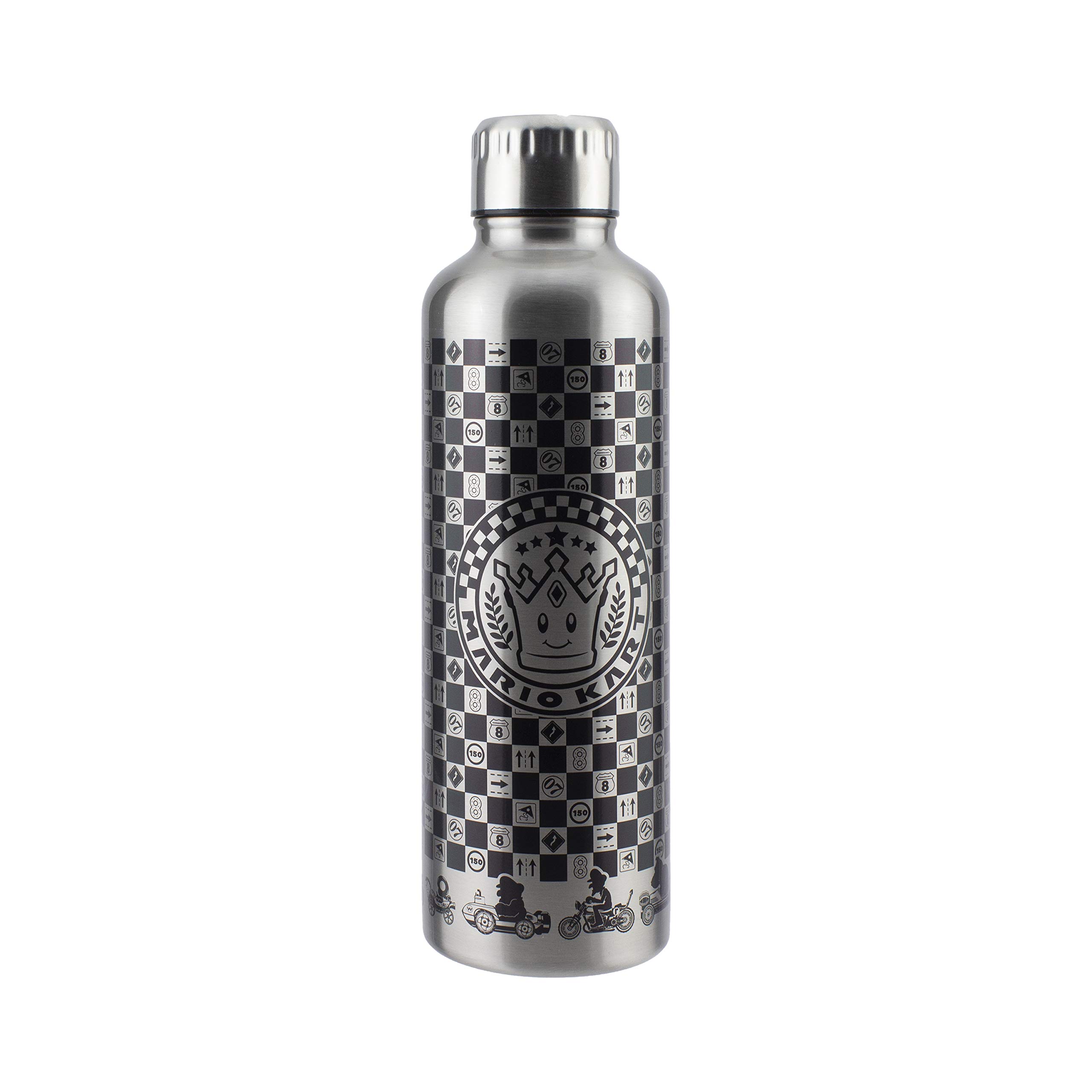 Paladone Mario Kart Metal Water Bottle, Gray