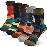 COTTON DAY Kids Boys Crew Dress Socks Bright Colorful Pattern Graphic Print