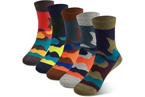 COTTON DAY Kids Boys Crew Dress Socks Bright Colorful Pattern Graphic Print