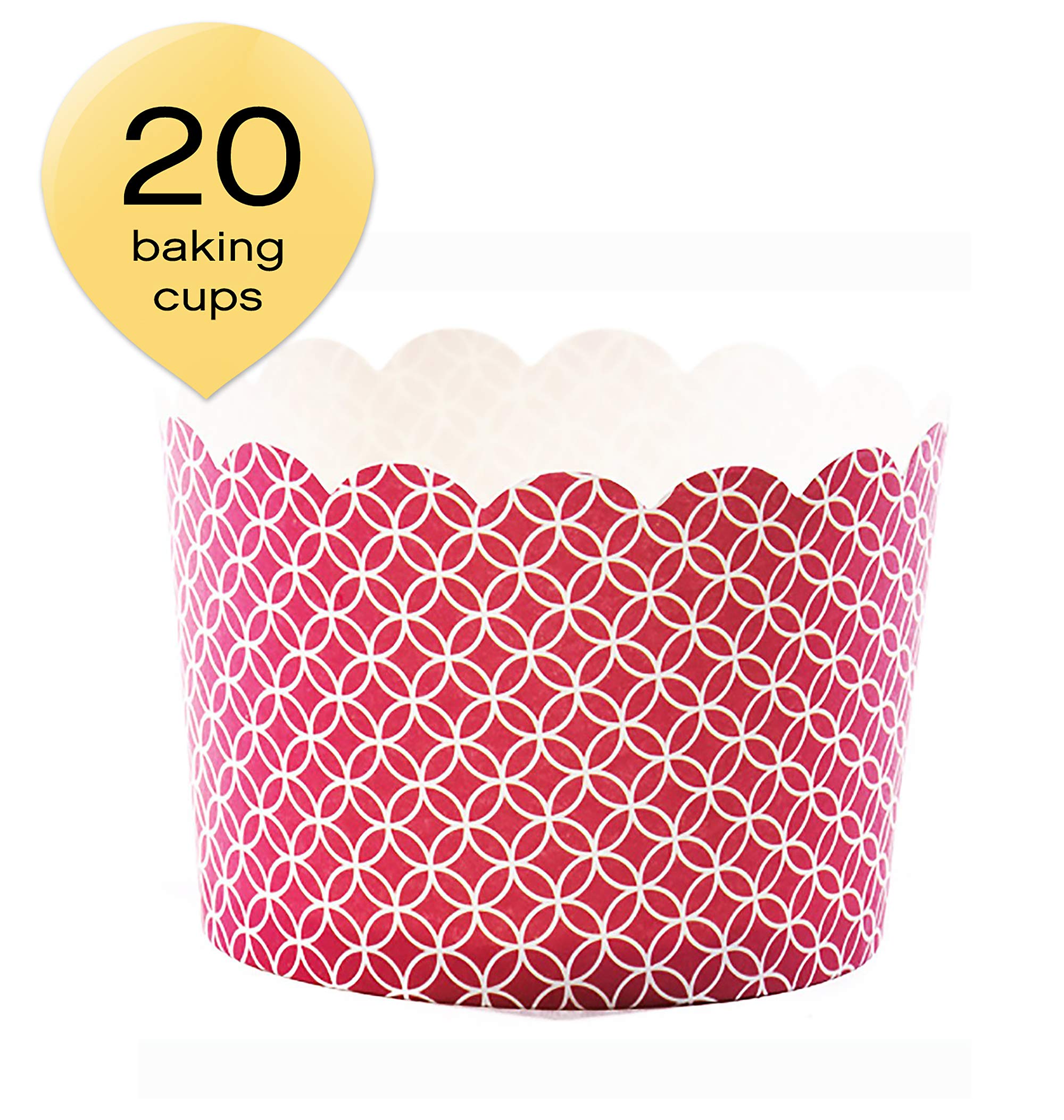 Simply Baked Jumbo Paper Baking Cups Scarlet Medallion 20Pack