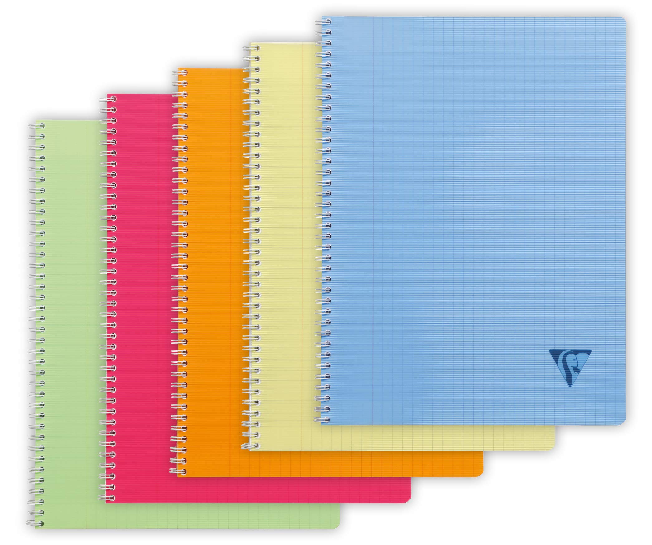Clairefontaine 328315C Collection LiniColour Fresh Spiral Notebook - 24x32cm - 100 Seyes Pages - 90 g White Paper - Transparent Polypro Cover - Random Colour