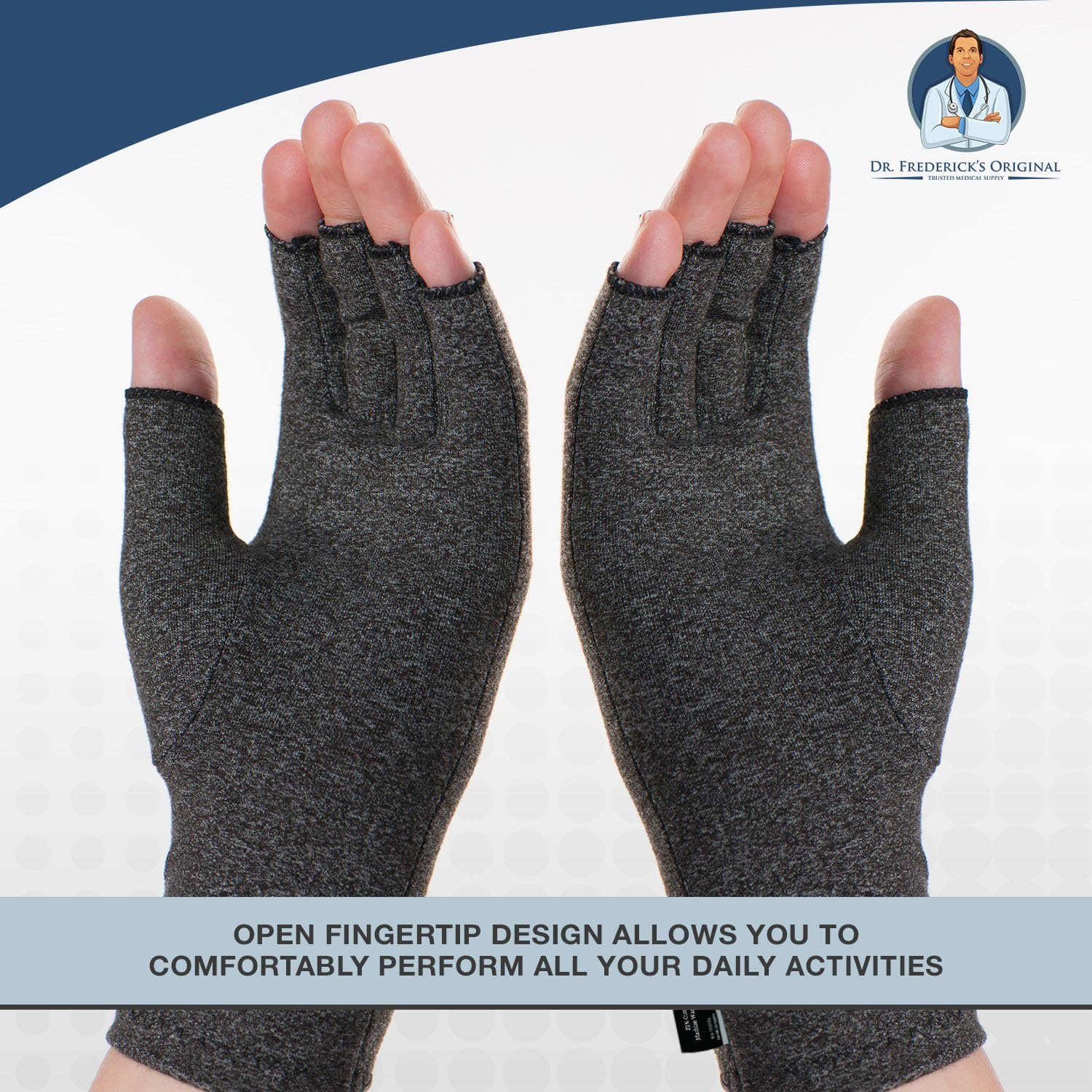 Dr. Frederick's Original Arthritis Gloves for Women & Men - Compression for Arthritis Pain Relief - Rheumatoid & Osteoarthritis - Medium: Health & Personal Care