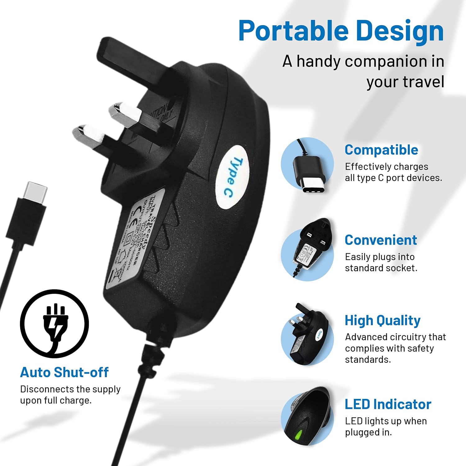 KP TECHNOLOGY 2A Charger for Sony Xperia L4 / L3 / L2 / L1 / XZ3 / XZ2 / XZ2 Compact/Xperia 10 II / 5 II / 1 II / 10/5 / 1/10 Plus - Image 3