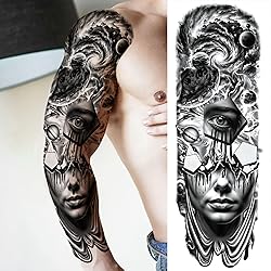 20 Sheets Lion Extra Full Arm Temporary Tattoos For