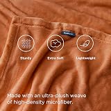 Bedsure Fleece Blanket 220x240 cm Burnt Orange Microfibre Soft Throw view 3