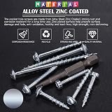 GLARKS 260Pcs Pocket Hole Screw Set 8 Size Square Drive Self Tapping Coarse Fine view 3