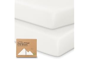KeaBabies 2-Pack Organic Crib Sheets for Boys, Girls - 52x28 Fitted Crib Mattress Sheet Neutral, Breathable Jersey Cotton Cover for Baby Bed, Toddler Mattress, Soft & Cute Prints (Soft White)