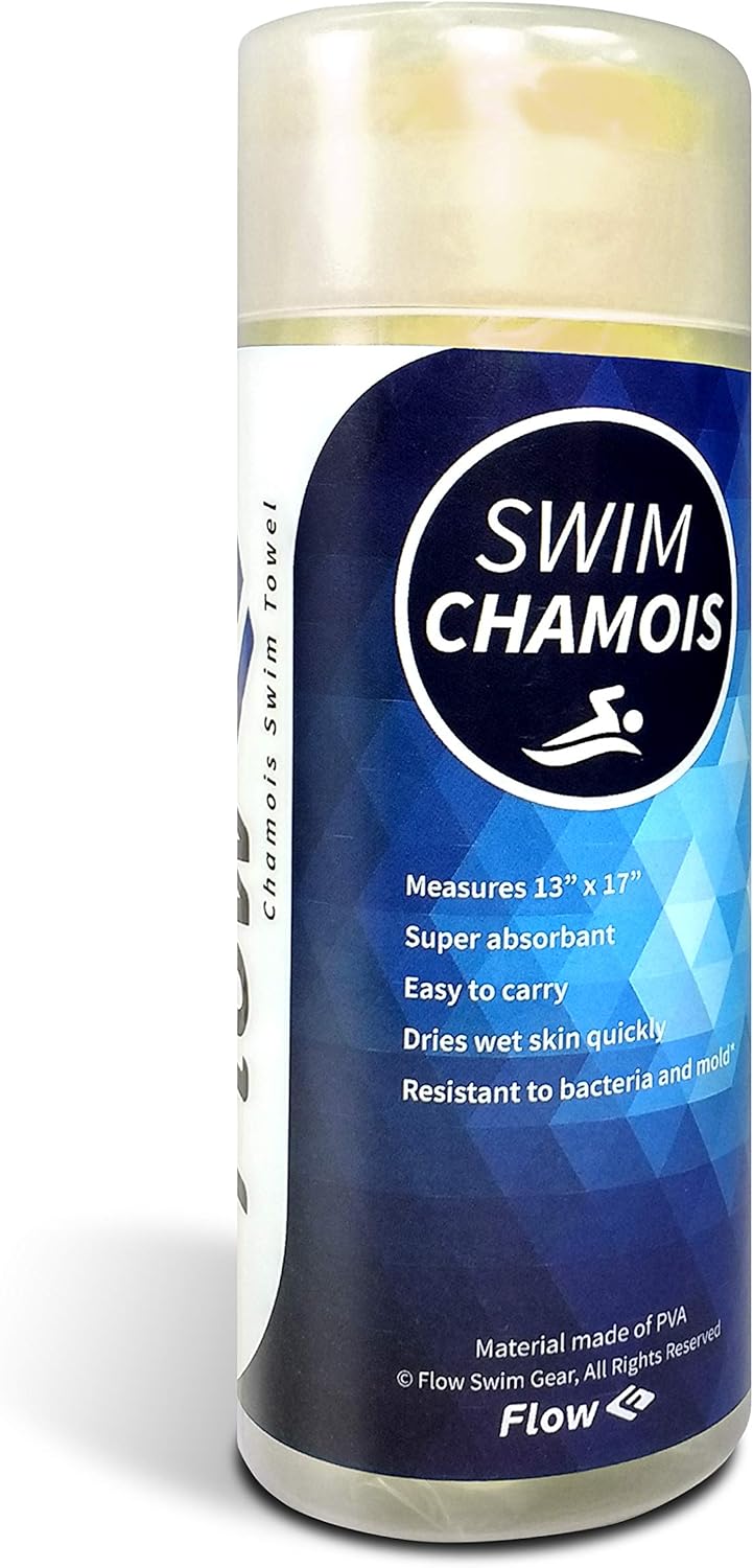 Flow Swim Chamois - Quick Dry Towel for Swimming, Diving, Triathlons, and Other Water Sports (Yellow): Kitchen & Dining