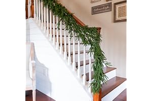 Vita Domi 72" Real Touch Norfolk Pine Garland, 6ft Christmas Garland for Mantle, Faux Cedar Garland Realistic, Garlands for Decoration Christmas, Christmas Greenery Garland, Staircase Garland