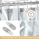 Geometric Shower Curtain 182x182cm Grey With Metal Hooks view 6
