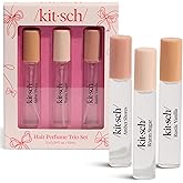 Kitsch Hair Perfume for Women - Trio Set | Clean, Deodorizing & Patented Odor-Eliminating Technology Hair Spray & Body Mist - Freshen Hair, Pillows - Amber Shores, Warm Sugar, Rustic Vanilla, 3x10mL